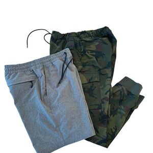 Old Navy Bundle Grey Athletic Shorts & Camouflage Cargo Joggers Mens Small